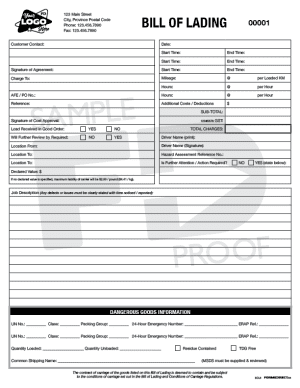 Bill of Lading BOL6 custom template