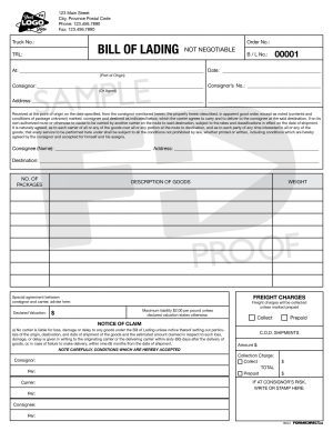 bill of lading bol3 transportation records ncr custom form