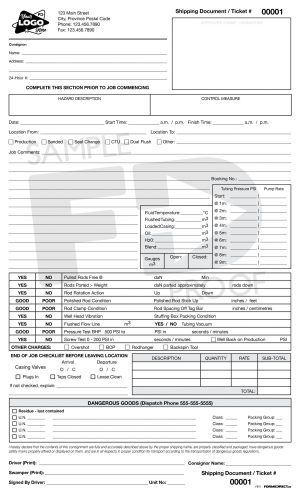 Flushby Truck Ticket custom form