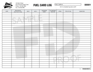 Fuel Log Custom Form Template
