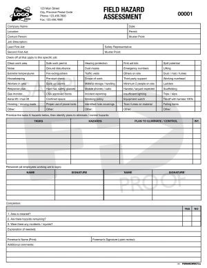 Field Hazard Assessment Custom Form