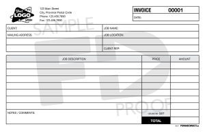 Invoice INV1 carbonless custom form template