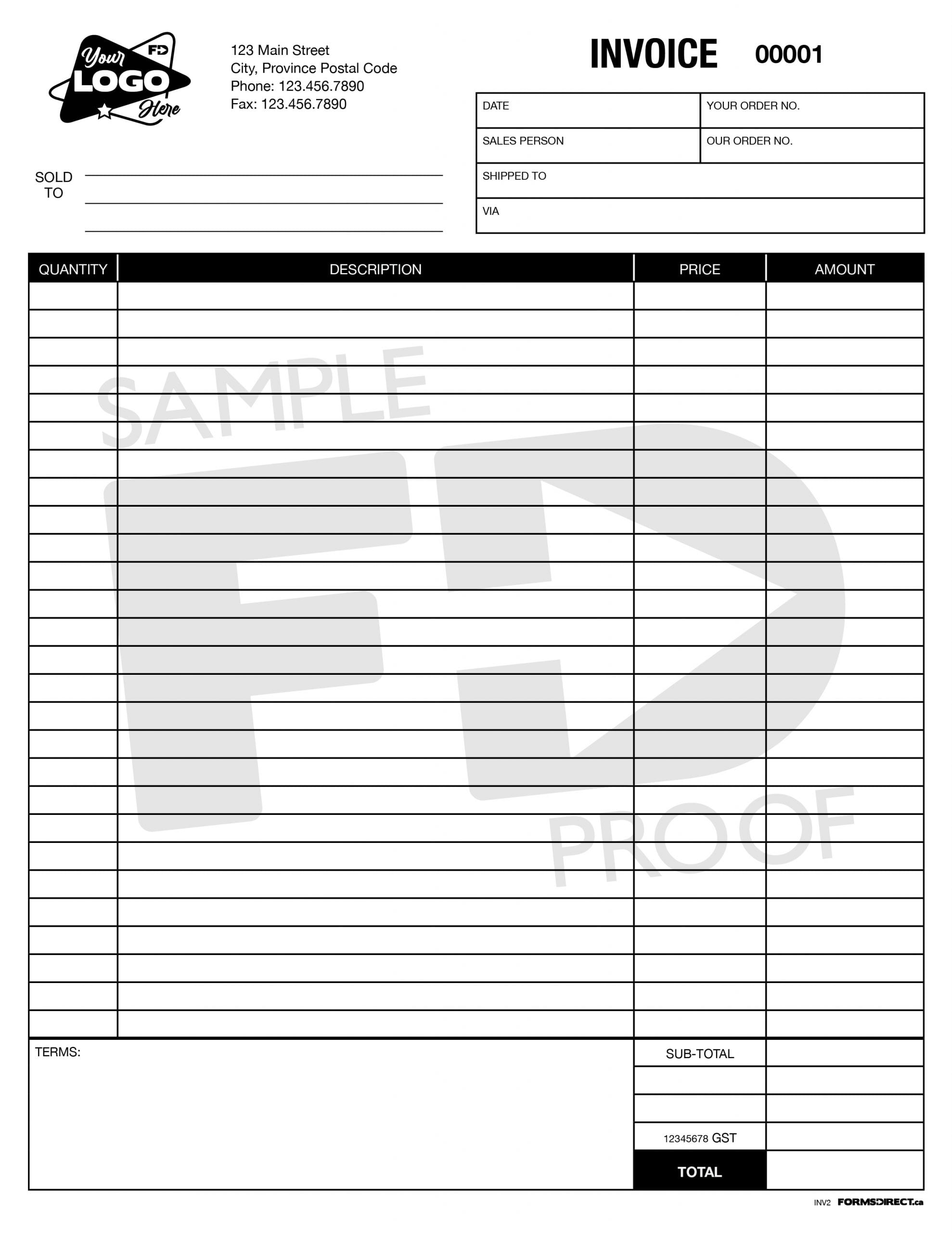 Invoice INV2 ncr custom form template
