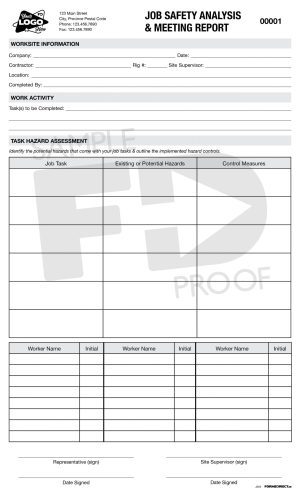 JSA Meeting Report Customizable Form Template