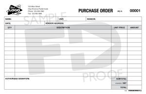 purchase order po4 editable column headers form template