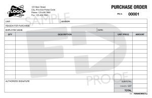 purchase order PO6 carbonless form template