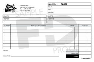 Receipt Custom Form Template