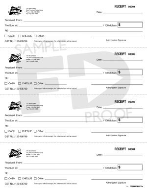 4 Up receipt custom company logo