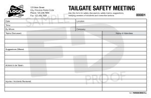 Tailgate Safety Meeting custom form template