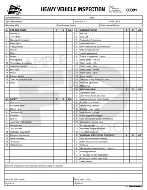 Heavy Vehicle Inspection custom form template