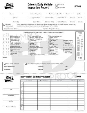 drivers daily vehicle inspection report daily driver log form