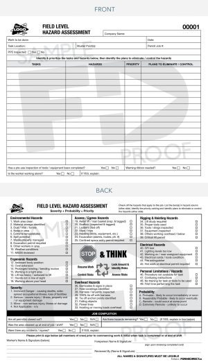 field level hazard assessment pocket size safety card
