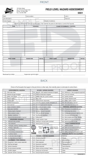 field level hazard safety card custom template