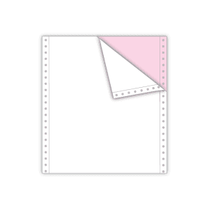 continuous carbonless feed paper 2 part white pink letter size