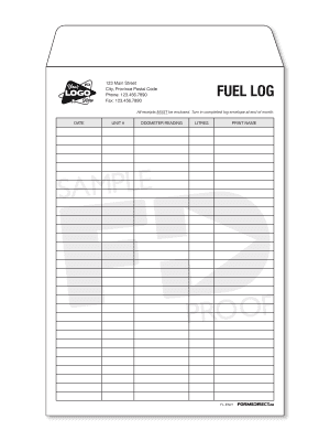 Custom Fuel Log Envelope
