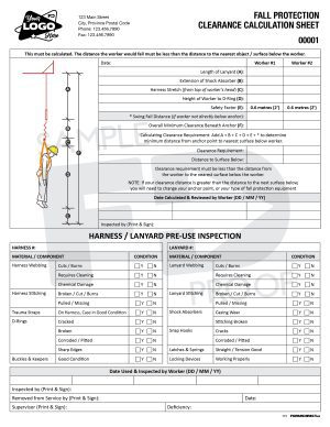 Fall Protection Harness Lanyard Inspection Custom Form Template