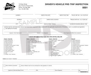 Driver'sVehicle Pre-Trip Inspection Custom Form Template