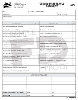 Custom NCR Ground Disturbance Safety Form