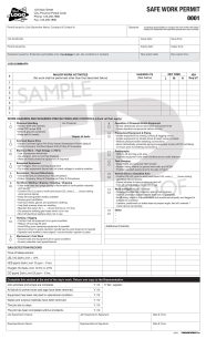 Safe Work Permit SWP2 Forms Direct